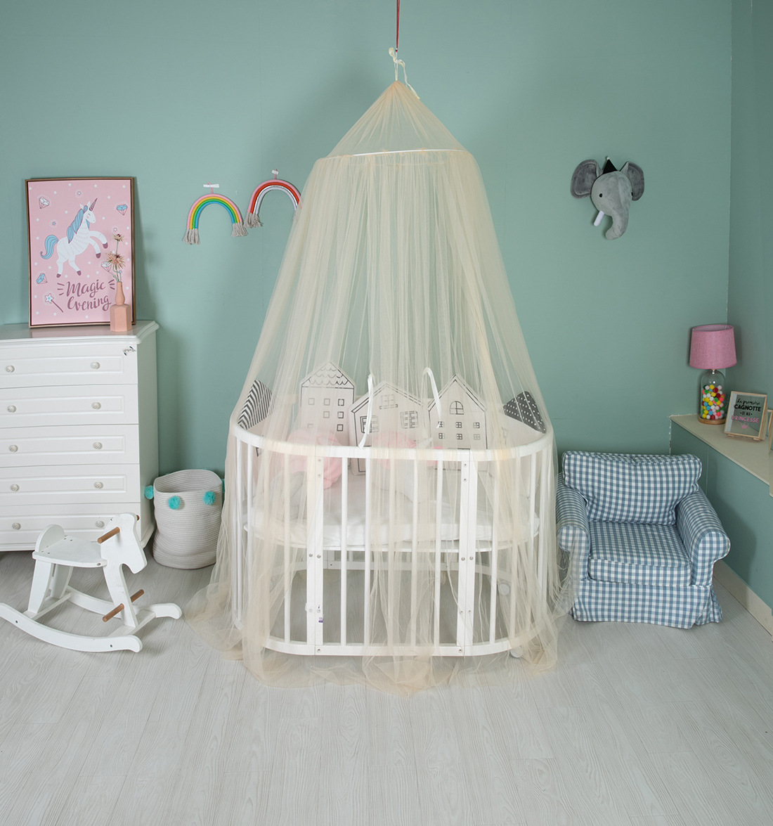Kinderen Klamboe Kamer Plafond Dome Mesh Solid Multicolor Ins Stijl Prachtige Droom Crown Tent Bed Tent Enkele Deur