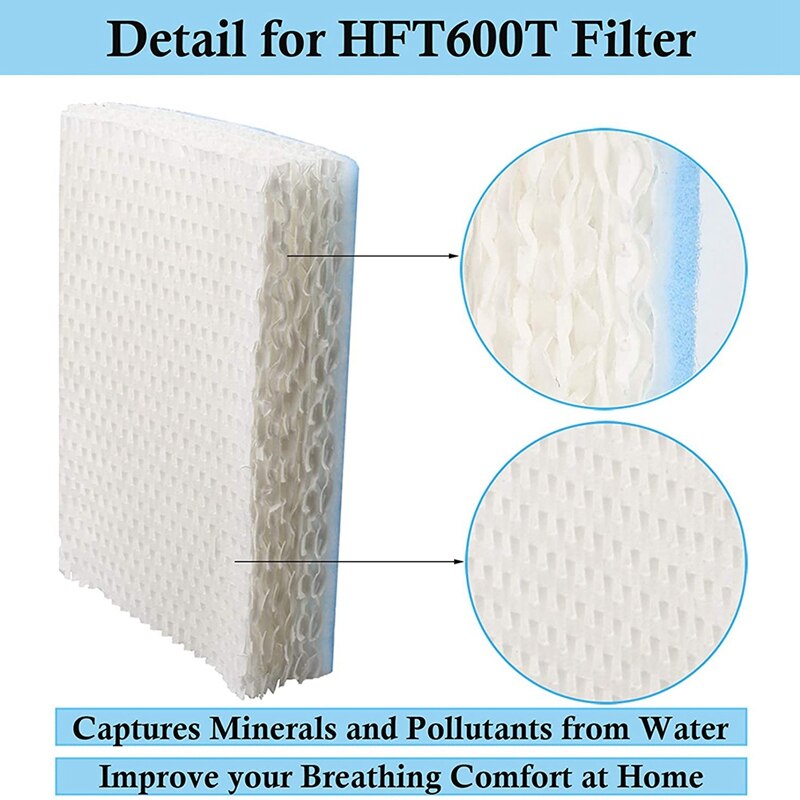 6 Pack Replacement Humidifier Filter Fit For Honeywell HFT600 HEV615 HEV615B HEV615W HEV620 HEV620B HEV620W HEV-615