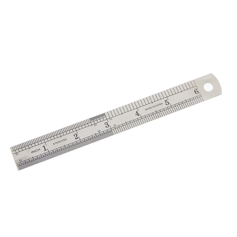 2 Pcs 15cm 6 Inch Stainless Steel Metal Straight Ruler Precision Double Sided Learning Office Stationery Drafting Supplies