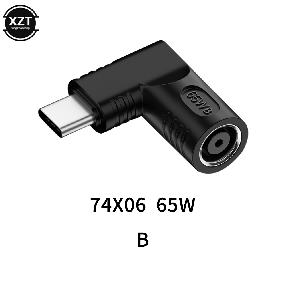 65W USB tipo C macho a DC 4,8*1,7 5,5*2,1 5,5*2,5 conector hembra de alimentación adaptador para ordenador portátil enchufe convertidor para Lenovo Hp Asus: Rojo