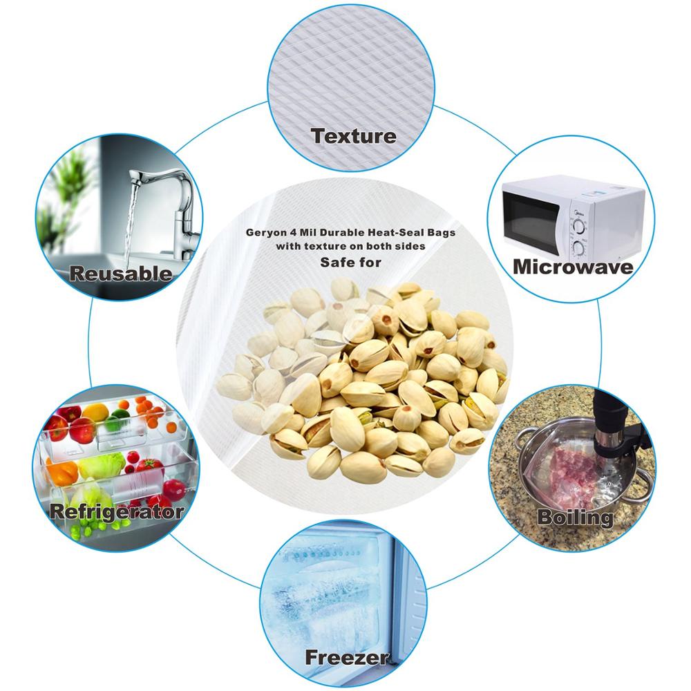 GERYON – Machine à sceller les aliments Sous Vide, rouleaux de sacs, scelleuse de repas, stockage au congélateur et cuisson Sous Vide