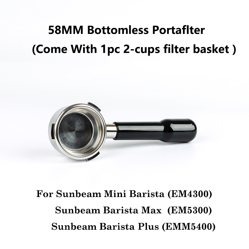 Sunbeam 58mm Bottomless Naked Portafilter 3 ears Filter Holder for Sunbeam Mini Barista/Barista Max/Barista Plus Coffee Machine: Blue