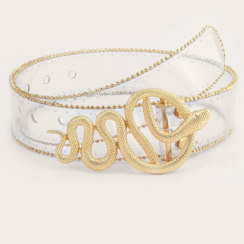 1PC femmes Transparent ceinture clair rond carré coeur broche boucle large taille bandes dames ceinture Punk taille ceinture: Td006