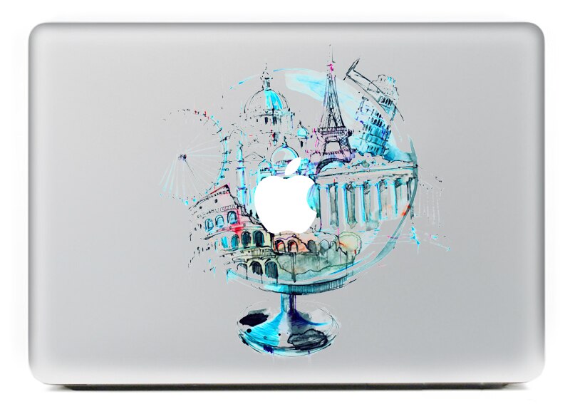 Glazen Stad DIY Persoonlijkheid Vinyl Decal Laptop Sticker macbook Pro Air 13 inch Cartoon laptop Skin shell voor mac boek