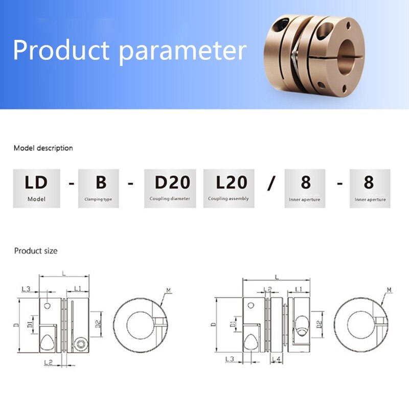 Flexible Coupler High Precision Screw Servo Motor Coupler Connect Accessory Connecting Shafts Flexible Coupler M4YD