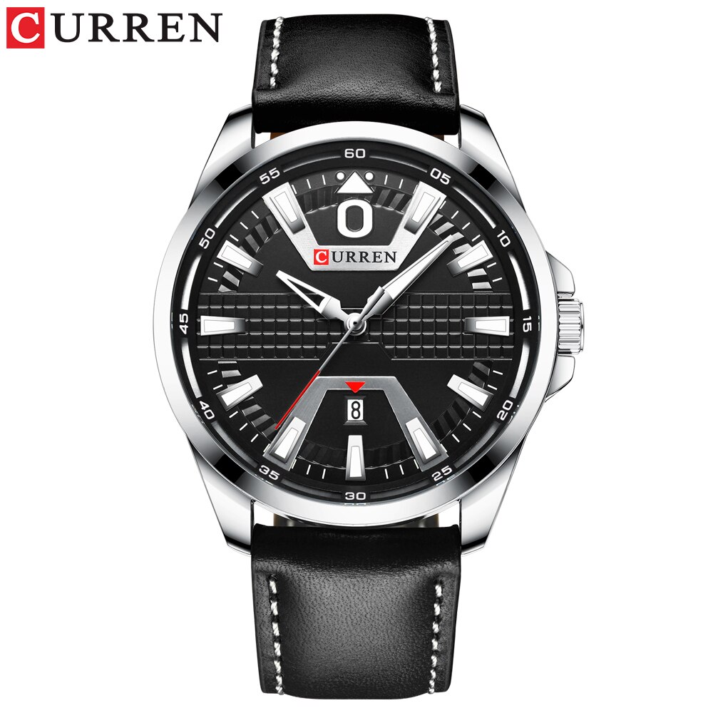 Curren 8379 relógio criativo homem moda relógio de luxo marca couro quartzo negócios relógio de pulso data automática relogio masculino