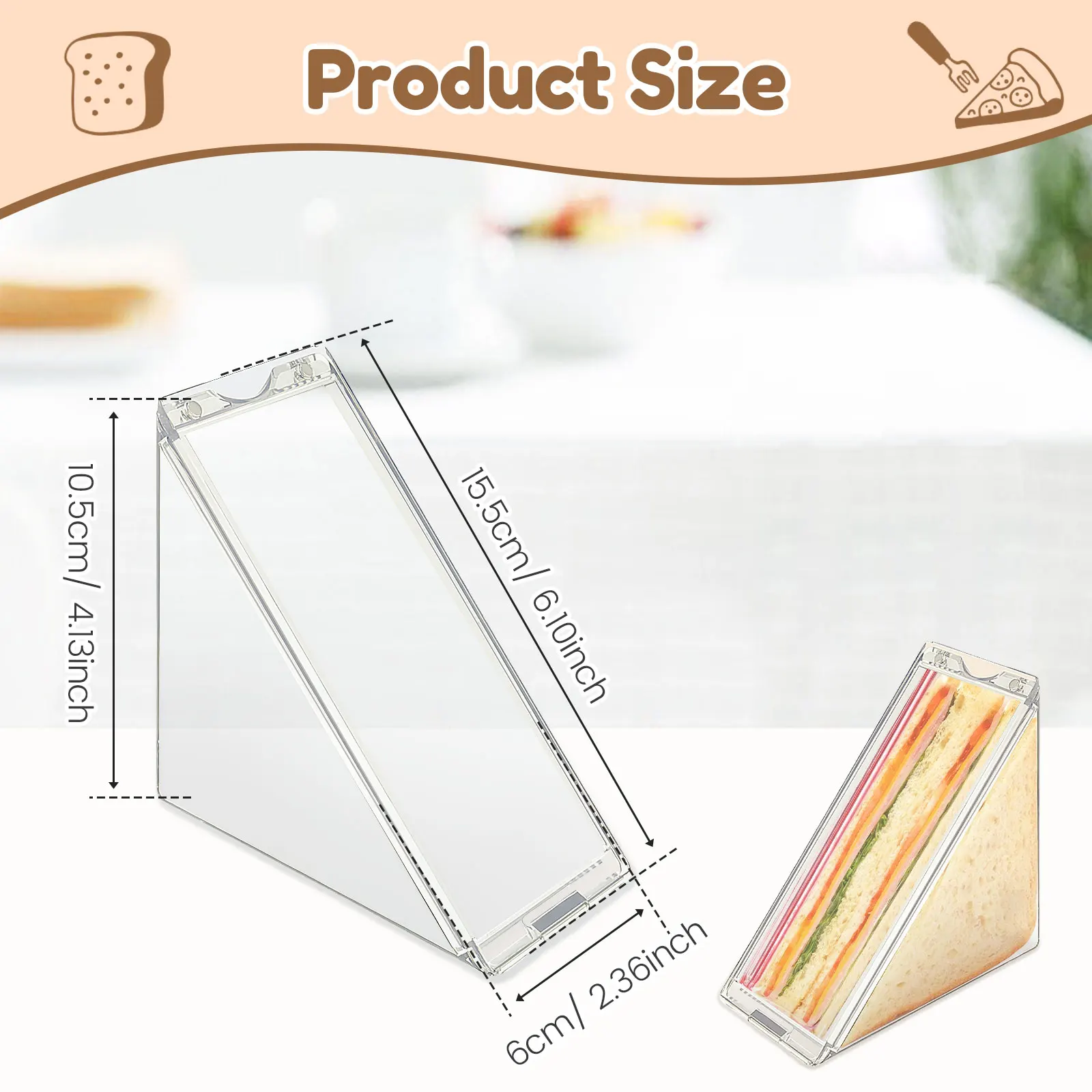 2 stücke Sandwich Behälter Kunststoff Dreieck Sandwich Box Klar Sandwich Bento Box Sandwich Verpackung Box Für Sandwich Kuchen Dessert