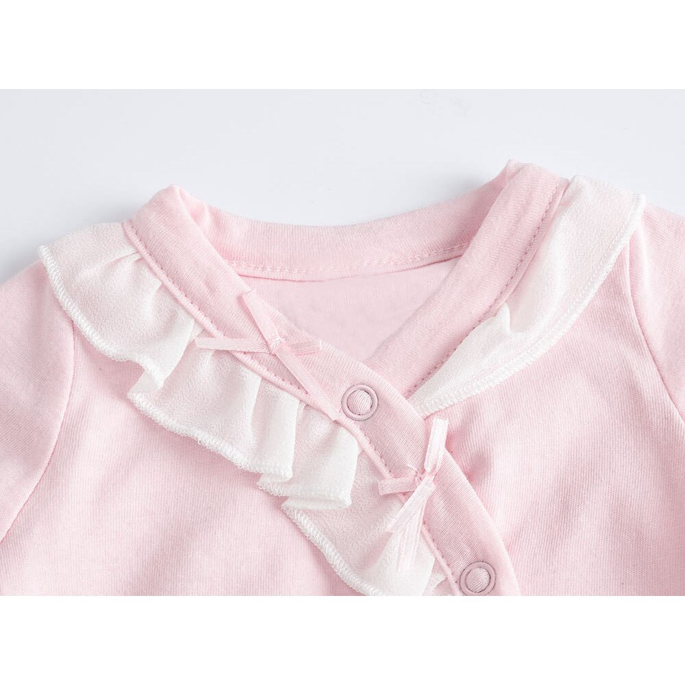 Pasgeboren Baby Meisjes Dwarsliggers 0-9 Maanden Baby Meisjes Gewaad Prinses Roze Pasgeboren Pyjama Gown Met Kant Voor Baby meisjes