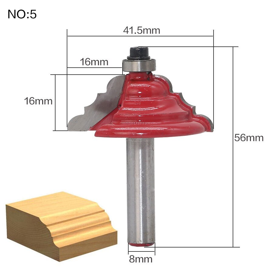 1 st 8mm Schacht hout router bit Rechte frees trimmer reiniging flush trim hoek ronde cove doos bits frezen Cutte