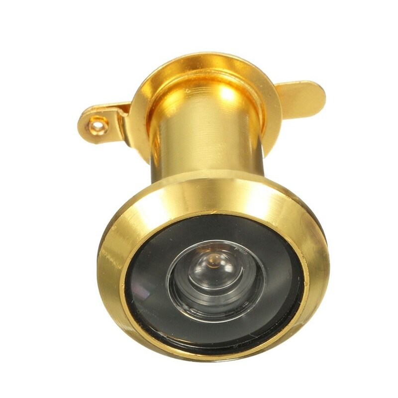 200 Degree Retractable 36-58mm Security Door Viewer Peephole Peep Hole Spyhole + Cover, Gold