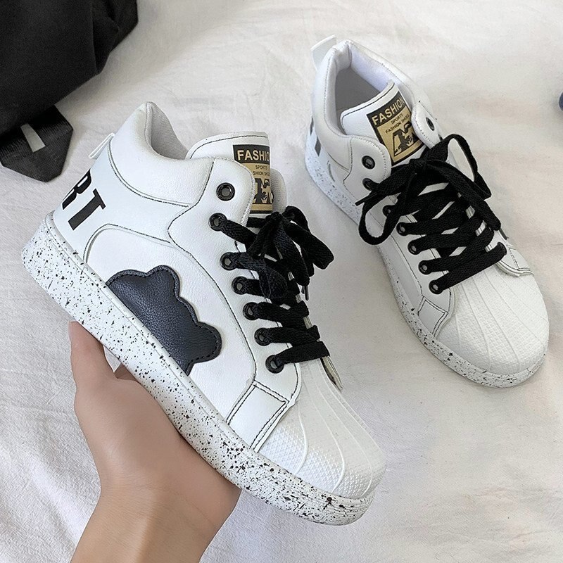 Zapatillas con plataforma para mujer, Tenis femeninos informales, color blanco, , Primavera,