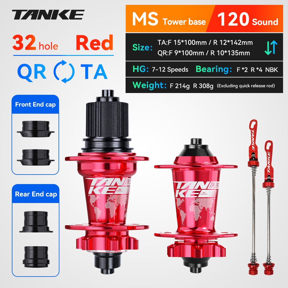 TANKE 120 Click Hub 6 Bearing MTB Hub Front Rear 28 32 36 Holes Disc Brake Mountain Bicycle Hubs 7 8 9 10 11 12 Speed Bike parts: MULTI