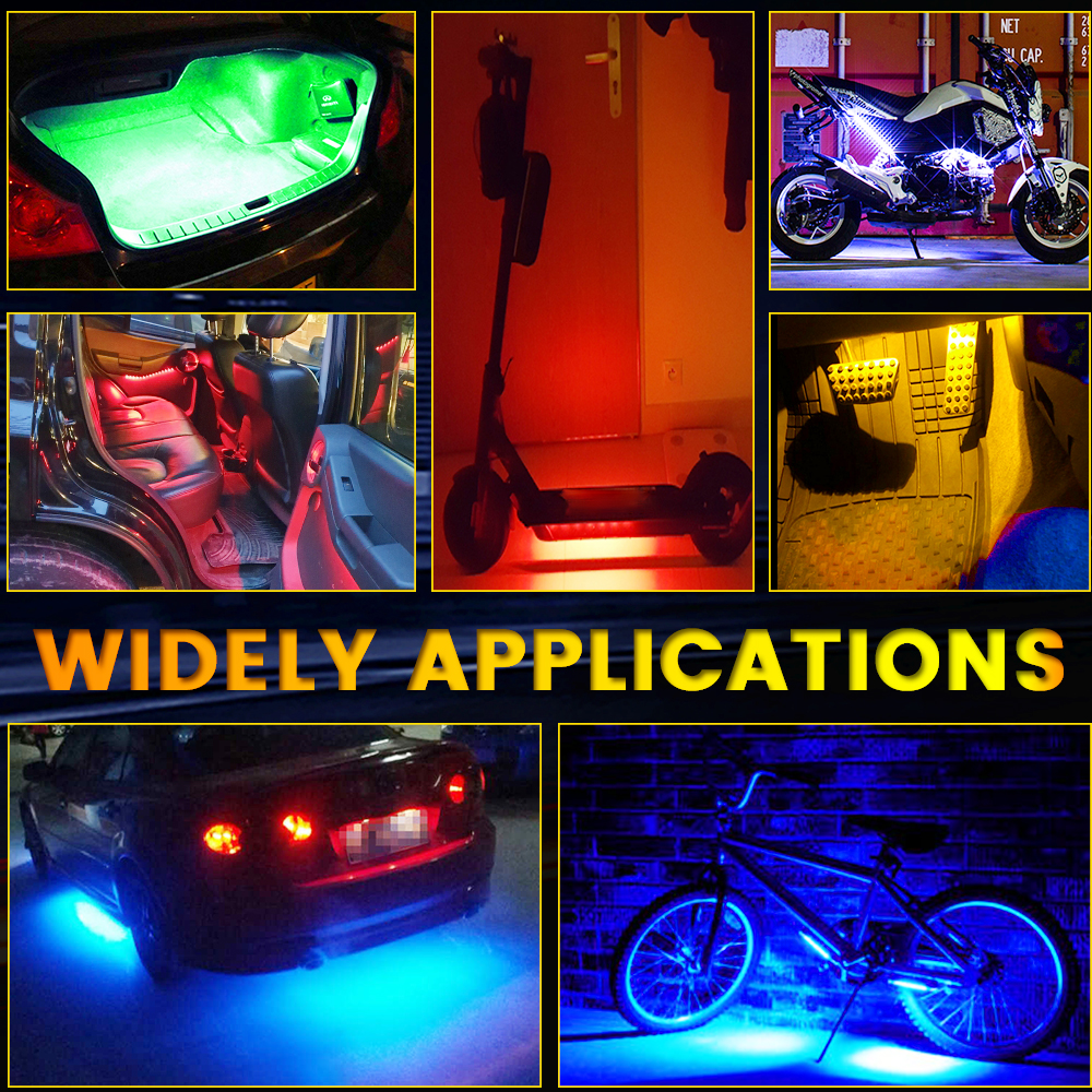 2 STKS 32 CM 5050 18 SMD LED Strip Licht 12 V voor Motorfietsen Auto's Boten Versieren Waarschuwing Flexibele Lamp Blauw Groen Rood Wit Amber