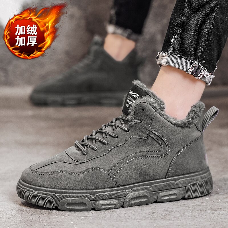 Winter herenschoenen wandelschoenen herenliefhebbers hoge laarzen platte tennisschoenen masculino casual schoenen van leer 43