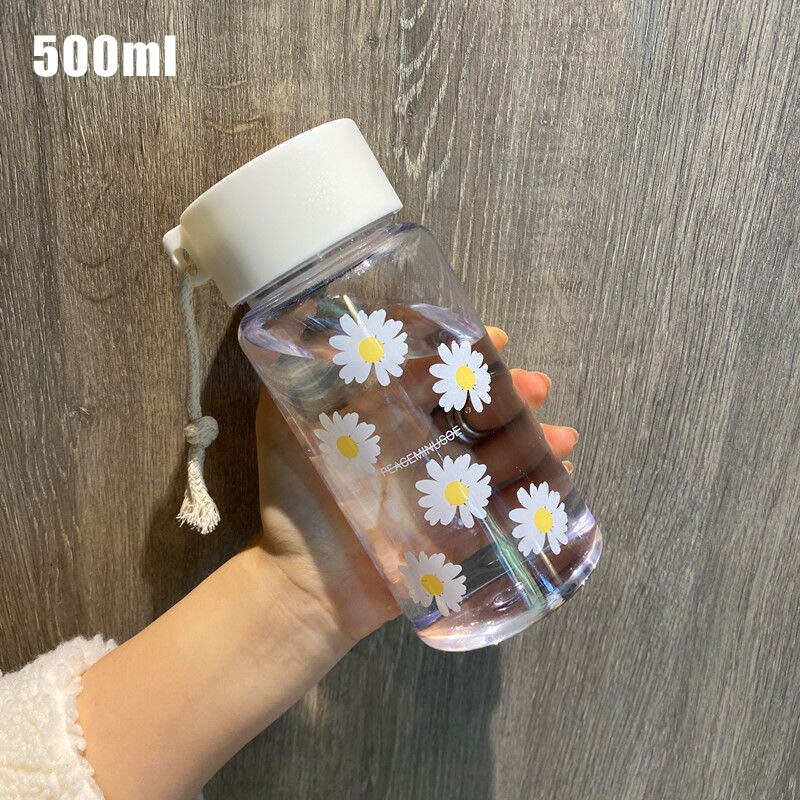 500Ml Margarita pequeña botella de agua de plástico botella de agua congelada portátil de agua potable de Camping al aire libre botella de termo: transparent A