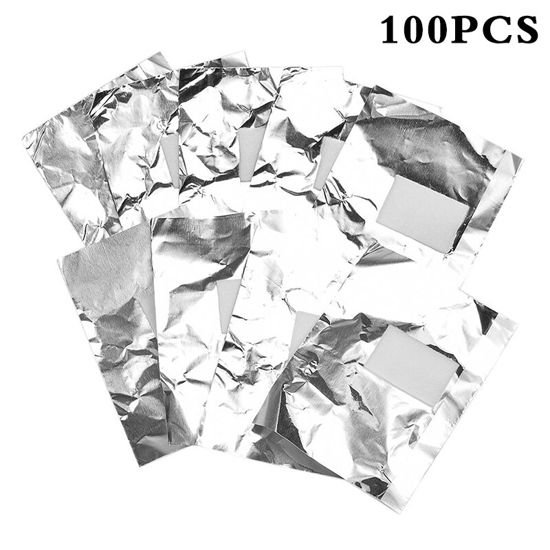 100 stk/parti aluminiumsfolie nail art soak off akryl gel remover makeup værktøj nem rengøring gel neglelak neglefjerning wraps: Default Title