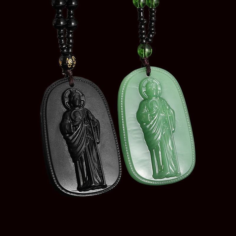 Collier pendentif en Jade bouddhiste exquis pour hommes et femmes, personnalité religieuse, amulette Simple, accessoires de fête d'église,