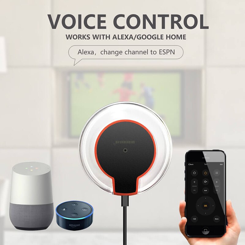 Universal Home Wireless Smart IR Voice/Remote Controller Hub Tuya Smart Life APP WiFi 2.4Ghz For Air Conditioner TV DVD