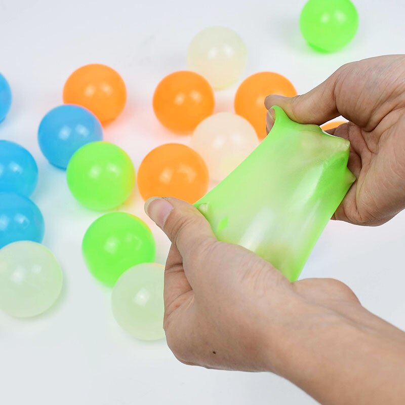 Boule lumineuse de couleur haute élastique, jouet qui brille dans la nuit, décoration de la maison, pour enfants