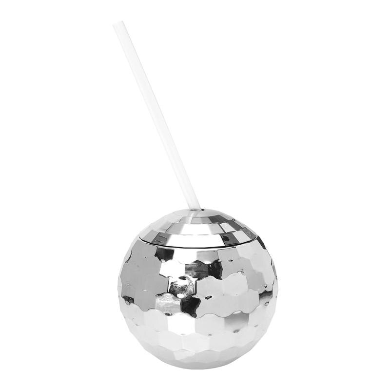 1 Set Disco Ball-shaped Cup Flash Ball-shaped Cocktail Cup Bar Glittering Ball-shaped Party Cup: Sliver