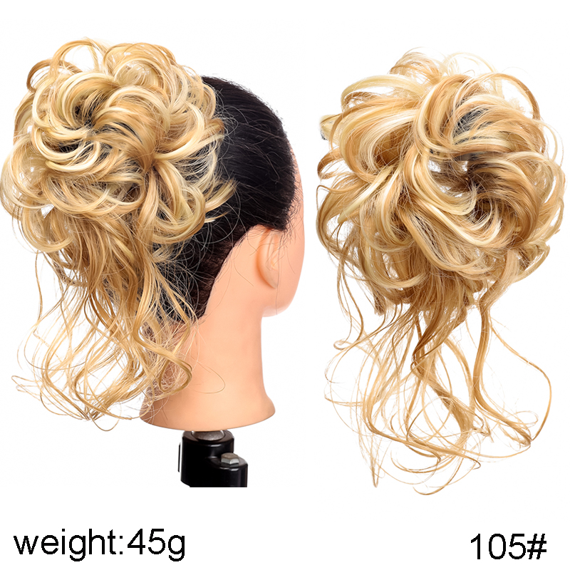 TALANG Synthetic Curly Donut Chignon With Elastic Band Scrunchies Messy Hair Bun Updo Hairpieces Extensions for Women