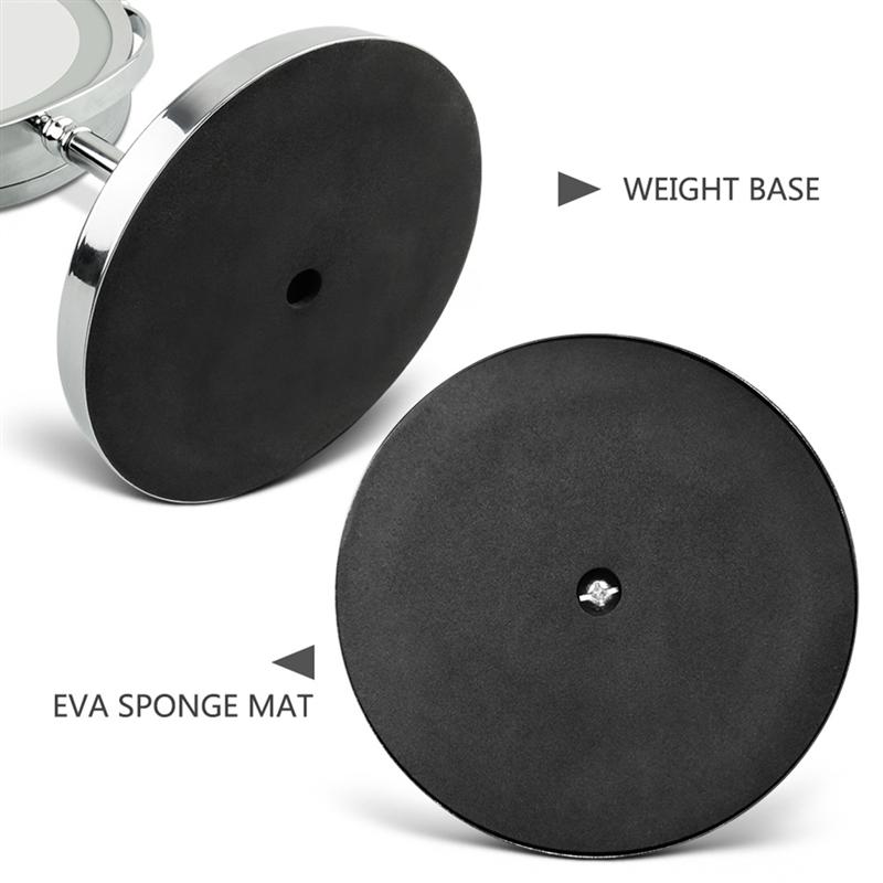 7 Inch Swivel Vanity Mirror Double Sided Makeup Mirror Metal LED 10X Magnification Mirror without Battery (Silver)