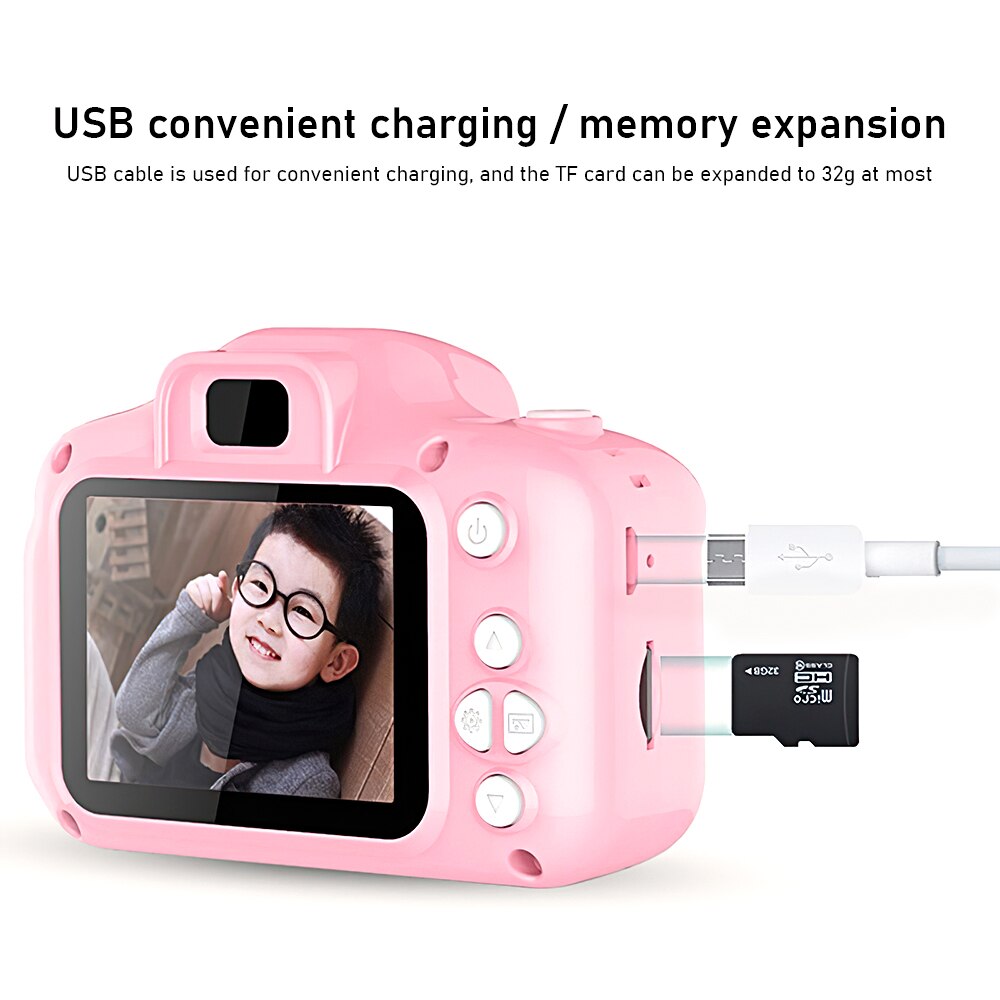 TRAVOR – Mini appareil Photo numérique HD 1080P pour enfants, jouets pour enfants, caméscope vidéo DV, , carte TF de 32 go