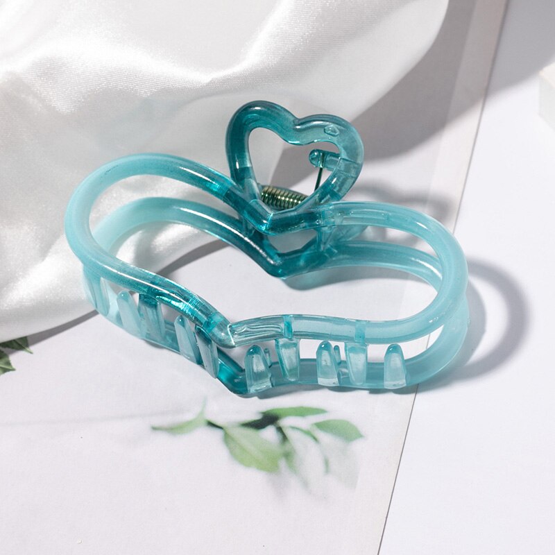 Korean Jelly Gradient Green Acrylic Plate Hair Clip Girl Shark Clip Hair Accessories Hair Clip Clamp Gradient Green Hair Claw