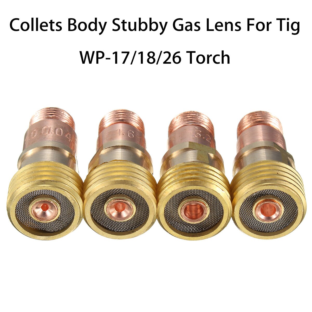 Connecteur de lentille de gaz trapu de corps de pinces en laiton de Forgelo avec la maille pour des accessoires de soudure de torche de Tig WP-17/18/26