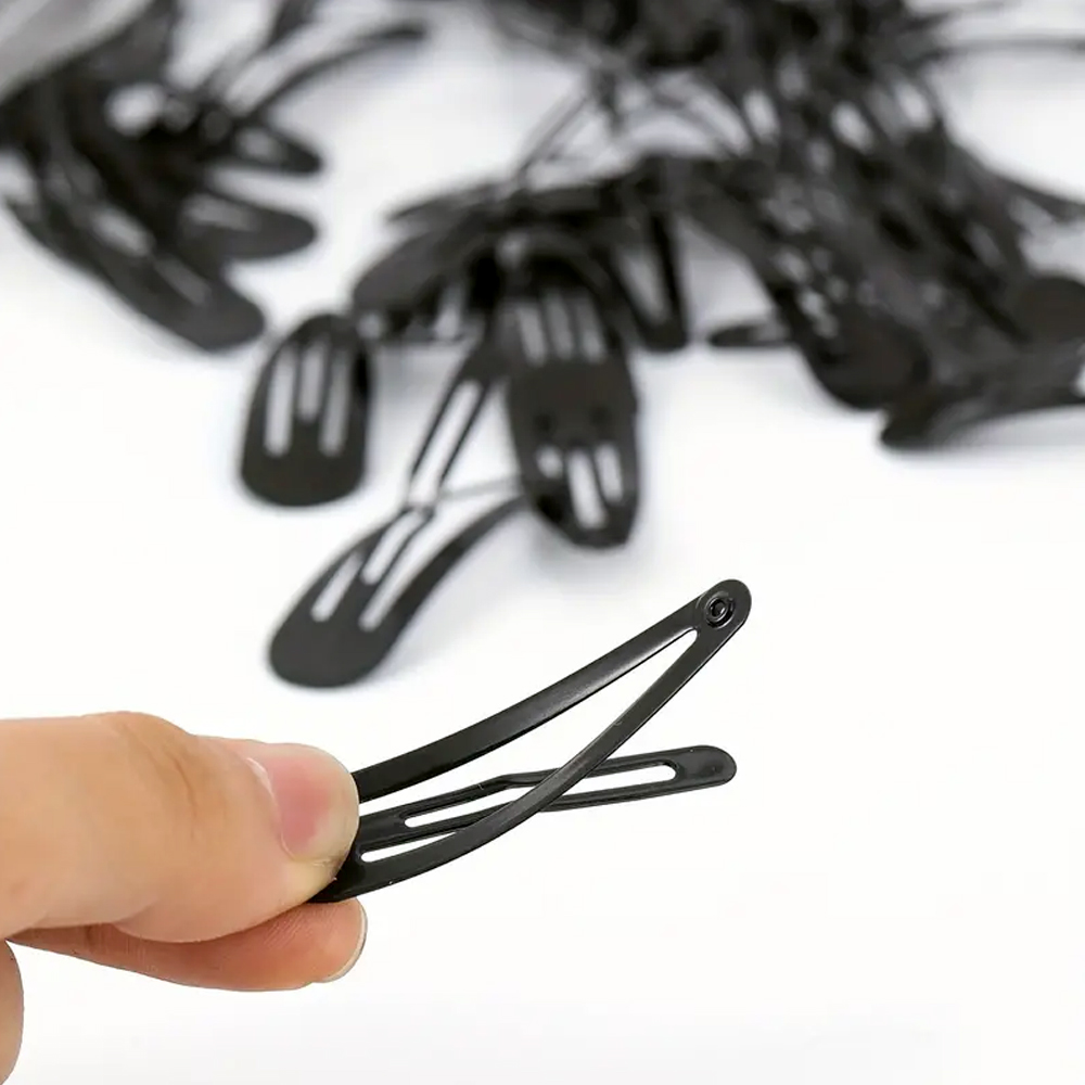 12 pçs/set clássico preto metal snap grampos de cabelo sem deslizamento gota de água grampos de cabelo presilhas para mulheres criança meninas cocar