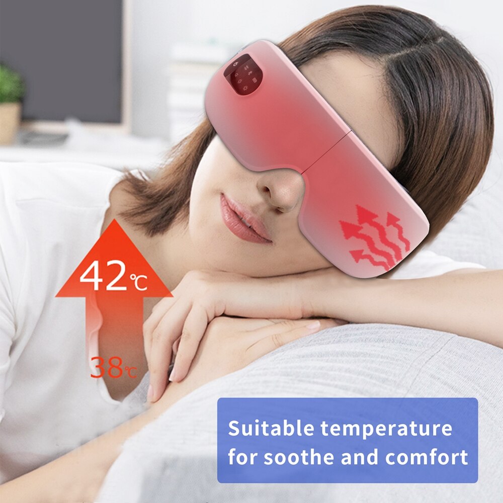 Electric Eye Massager Wireless Digital Eye Mask Compress Adjustable Elastic Band Vibration Massage Eye Relief Fatigue