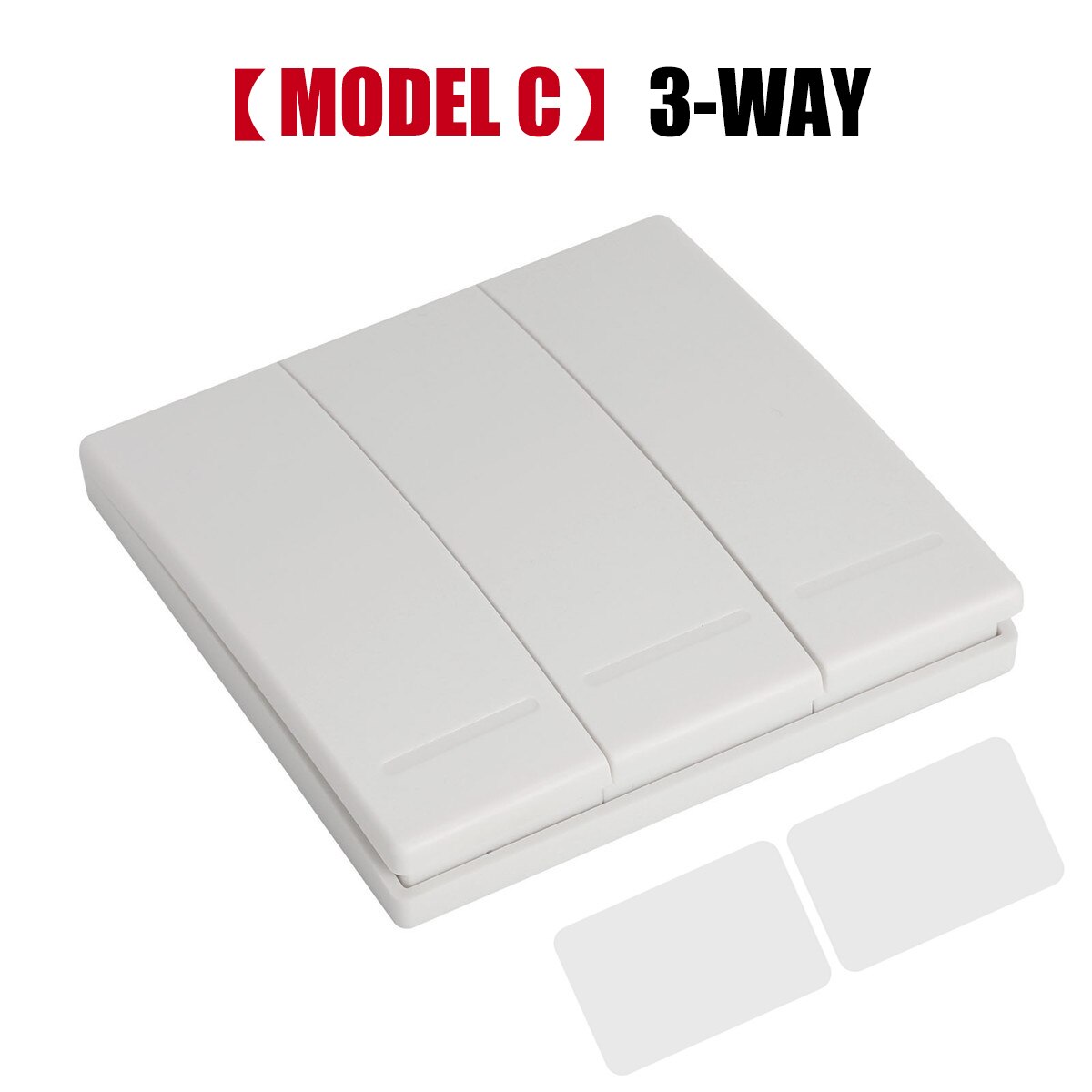 Smart Home Diy Wall Wireless Panel Transmitter LED Light Lamp Remote Control Switch 1/2/3-Way 315MHz/433MHz With Receiver Module: MODEL C 3-WAY