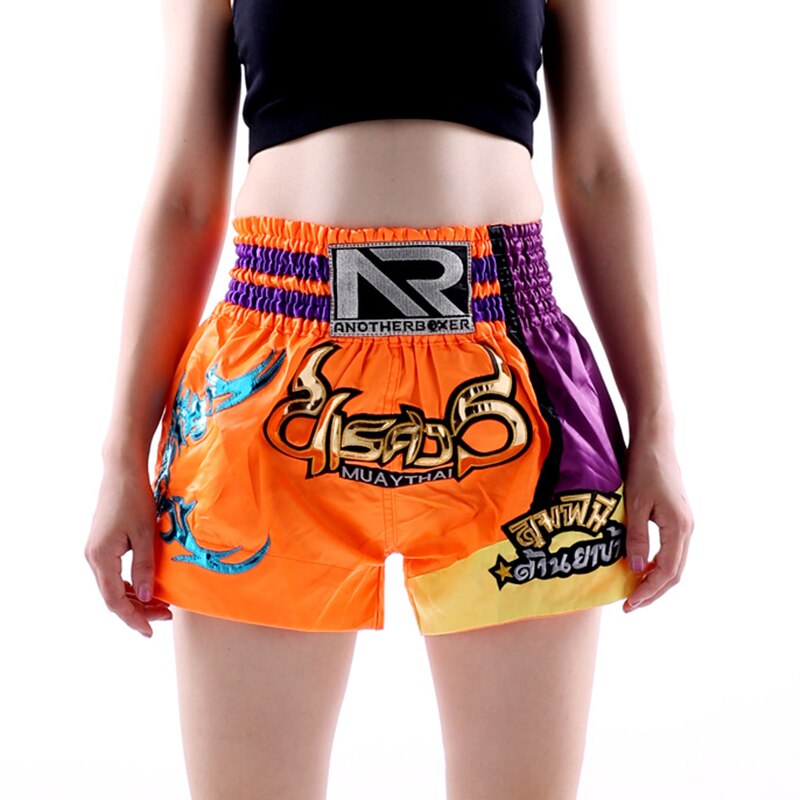 Kickboxning mma shorts fight fighter grappling muay thai herr barn trunks: Orange / Xl