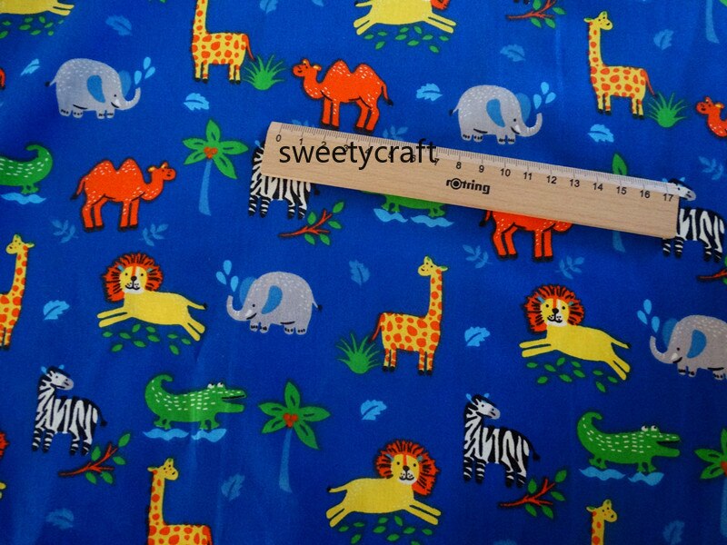 160 x 50cm cartoon dieren bedrukte katoenen stof diy tissue patchwork telas naaien baby speelgoed beddengoed quilt tecido de doek tilda