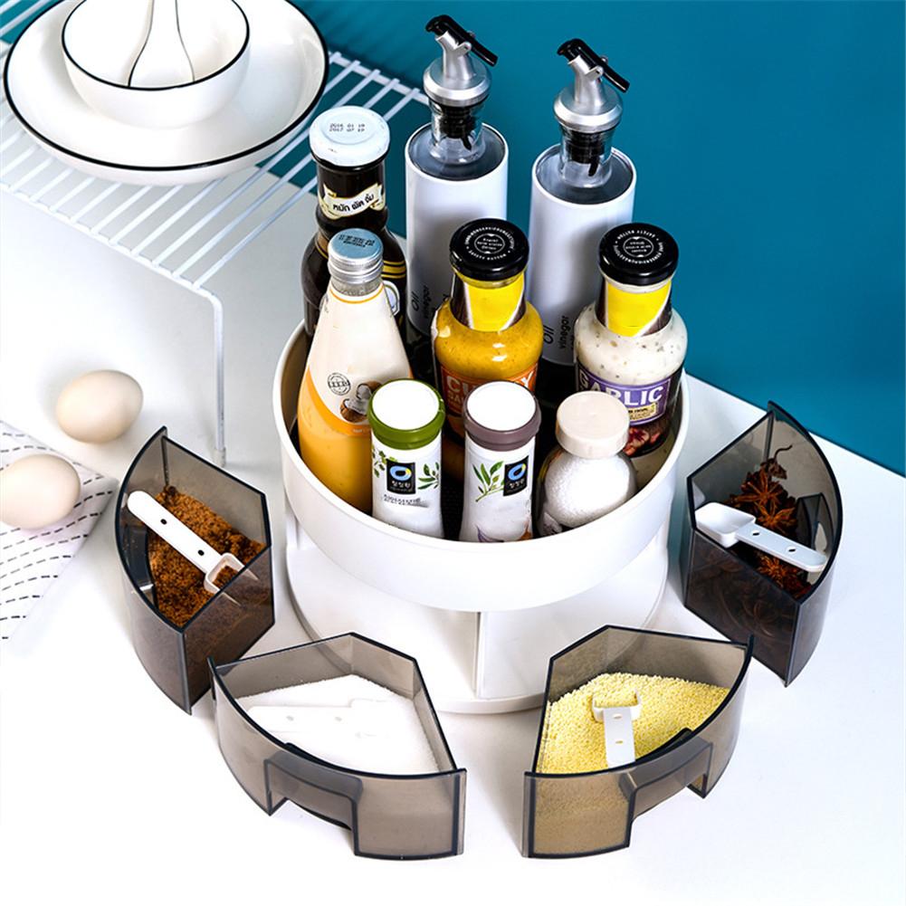 Lazy Susan Draaitafel Kabinet Organizer 2 Tier 360 Graden Roterende Kruidenrek Antislip Kruidkruik Display Stand