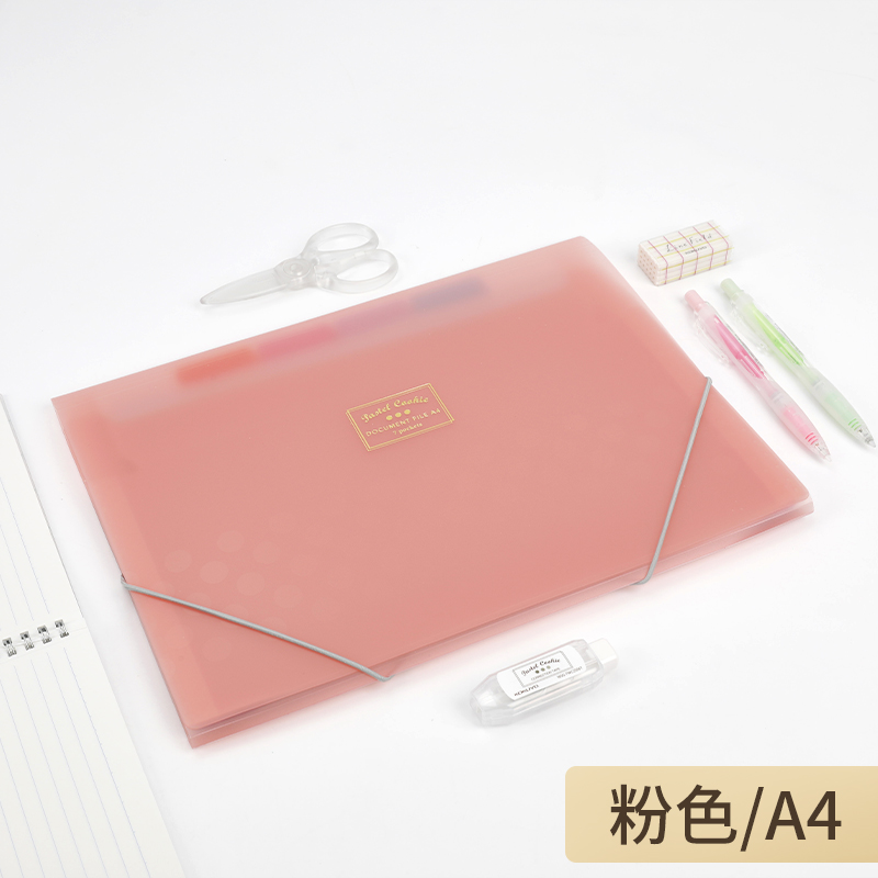 1 pc kokuyo wsg-dfc 70 pastel-kageserie tynd enkel ekspanderende pung dokumenttaske flerlags opbevaringspapir: 1 pc lyserøde