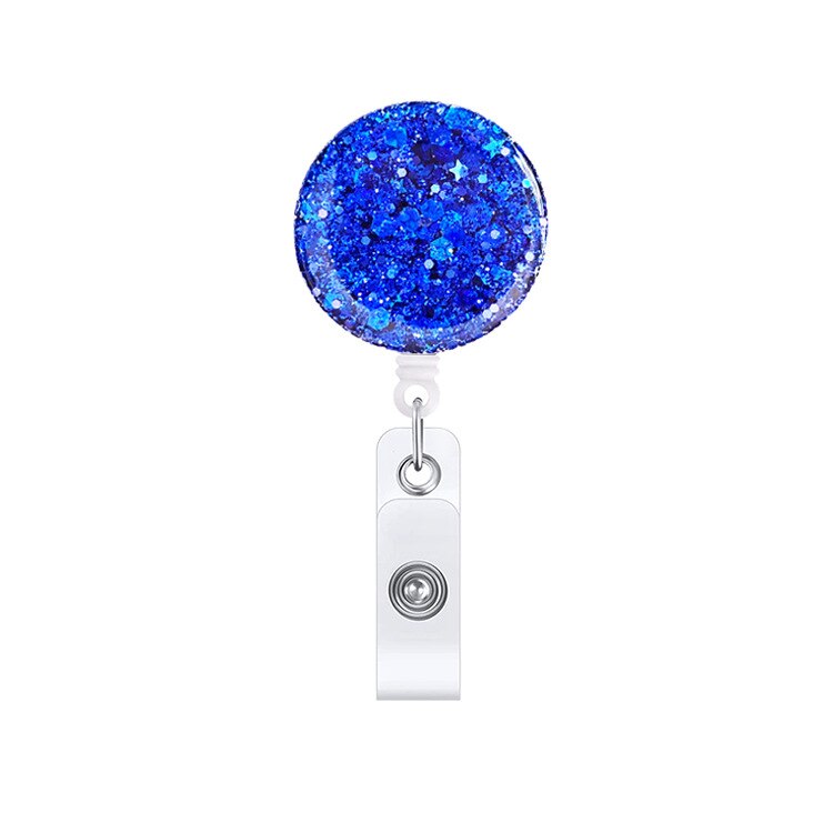 1 Piece Retractable Glitter Nurse Reel Badge Holder Clip Student ID Card Holder Keychain Lanyard: 9