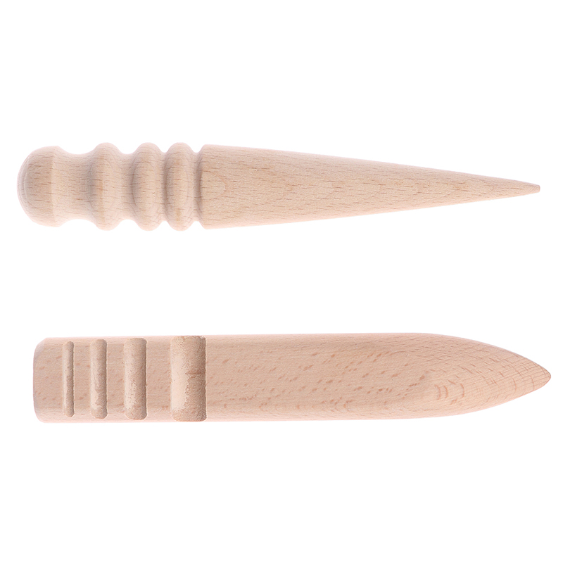 Artesanal haste de polimento de couro artesanato bordas slicker redonda madeira leathercraft ferramenta