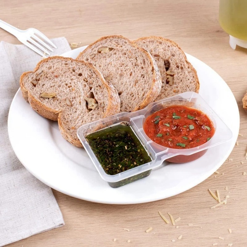5/10/20PCS Dubbele Compartiment Kruiden Container met Deksel Draagbare Compartiment Snack Container Saus Bemonstering picknick Reizen