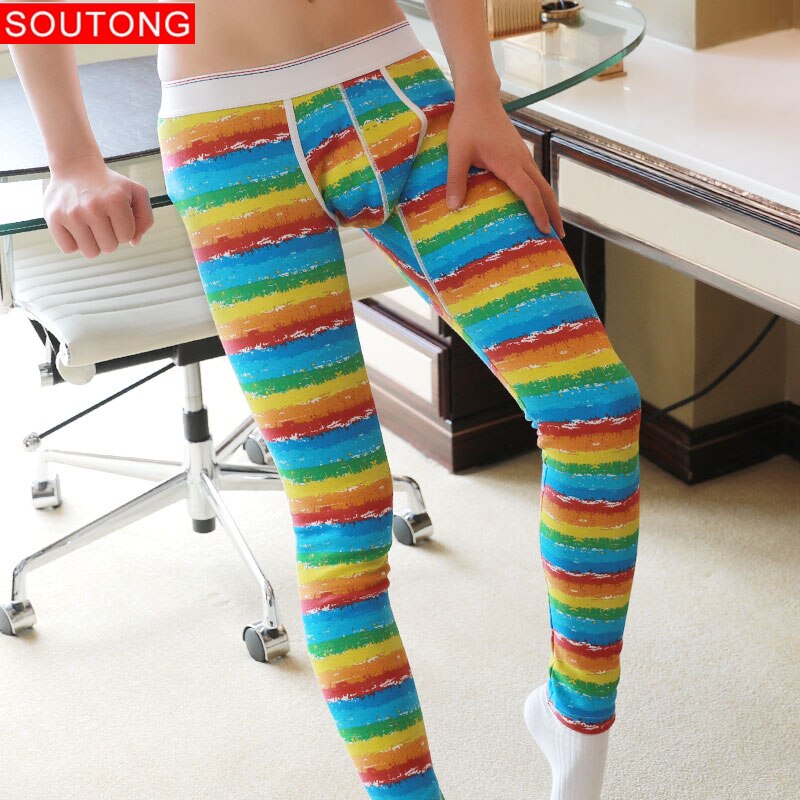 Soutong Winter Warm Men Long Johns Thermal Underwear Bottoms Printed Soft Cotton Thermo Thick Plus Velet Man Thermo Pants