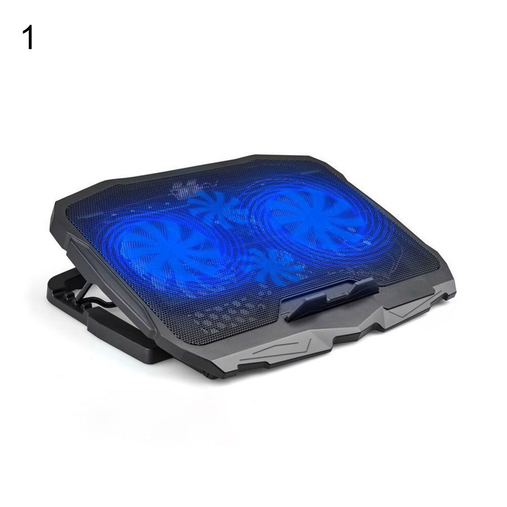 Gaming Laptop Cooler Notebook Cooling Pad Silent LED Fans Powerful Air Flow Portable Adjustable Laptop Stand 2-USB Ports: 1
