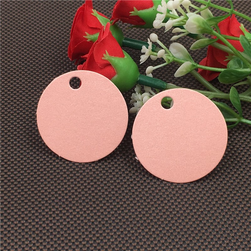 Rosa runda pappersetiketter kraftpappersetiketter prislappar bröllopsetikett handgjorda etiketter etiketter märke diy pappersetiketter 50 st/lot