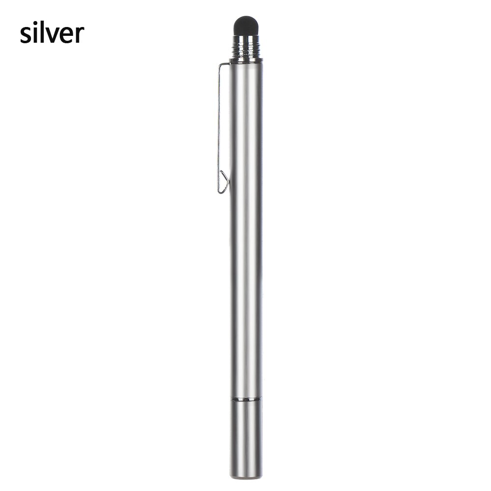 1PC 2 in 1 Stylus Pen Universal Sensitive Drawing Tablet Pens Capacitive Screen Stylus Tablet Touchpen Phone Accessories: silver