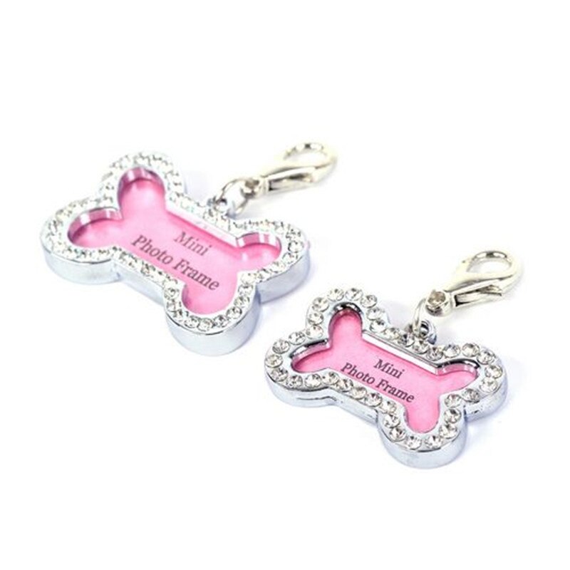 Kæledyrs-id-mærke til kat og hvalp mini anti-tabt knogleformet hund fotonavn adressebog adressemærker til hunde kæledyrshalsbånd etiket vedhæng: Default Title