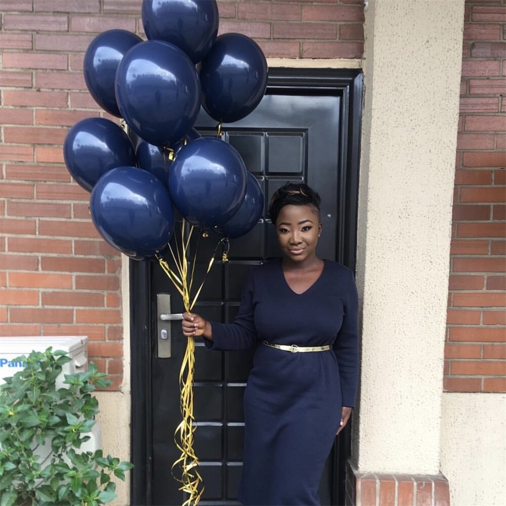 20pcs/lot Noctilucent Ink Blue Balloons Dark Blue Latex Balloon Birthday Wedding Party Decor Valentine's Day Inflatable Air Ball