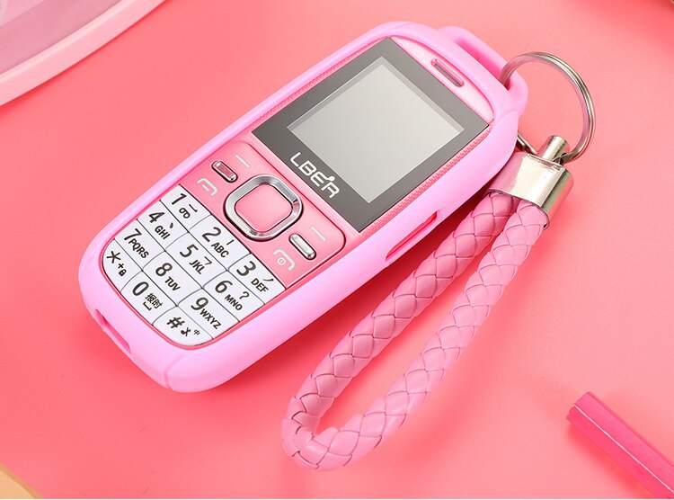 Bar Lovely Cartoon Pocket Small Mobile Phone Student Children No Camera Bluetooth Torch Mini Cute CellPhone Free Case: Standard / Pink