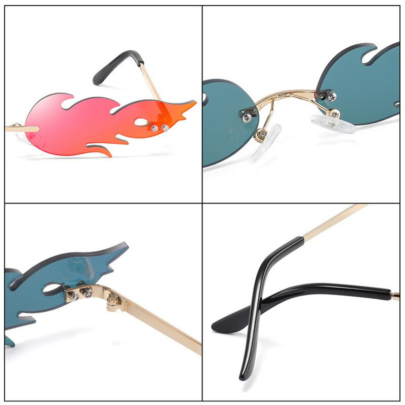 Heiße Verkäufe Einzigartige Flamme UV400 Spiegel Sonnenbrille Für Frauen Männer Schwarz Rosa Dekoration Sonnenbrille Partei Einkaufs Brillen