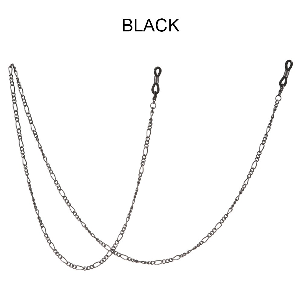 dla obu płci moda antypoślizgowy metalowy łańcuszek robić okularów uchwyt na okulary przeciwsłoneczne naszyjnik robić czytania okulary smycz okulary sznury uchwyt robić okularów: czarny