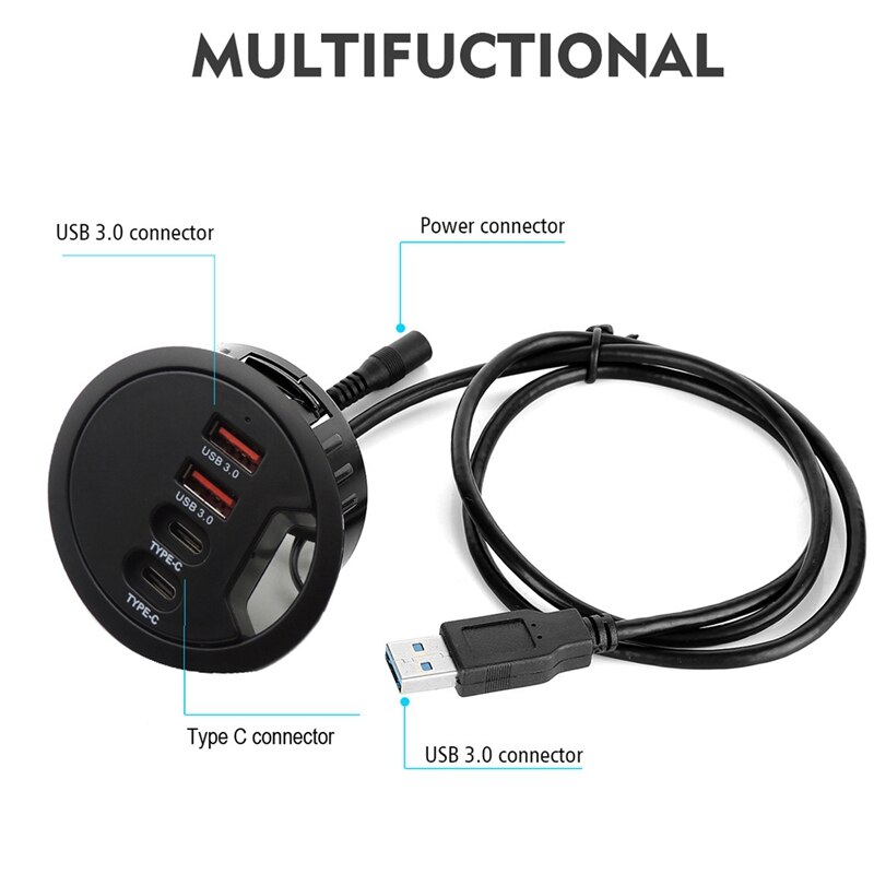 AU42 -USB 3,0 Hub Dual TYP A Dual TYP C vier Häfen BC 1,2 Schnelle USB Hub Unterstützung Heißer stecker Unterstützung Fenster und Mac