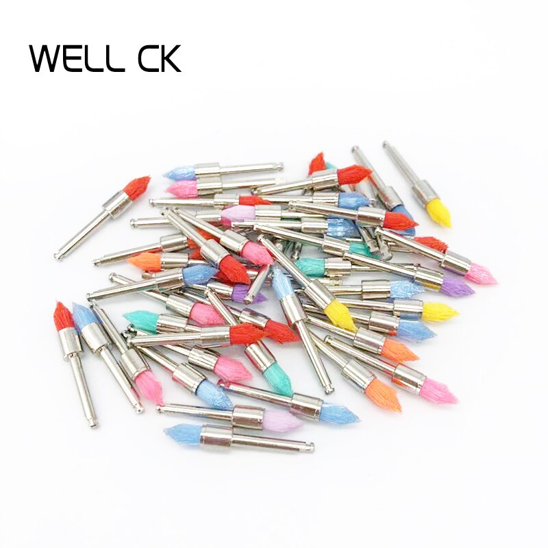 100 Stks/set Tandheelkundige Materialen Polijsten Borstel Kleur Profylaxe Wit Nylon Flap Taper Tandheelkunde Odontologia Klink Taper Tandarts: 50Pcs Mix